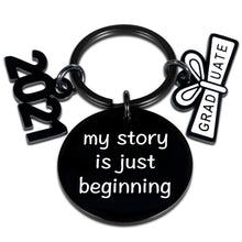 Load image into Gallery viewer, Class of 2021 Keychain Graduation Gifts for Students Nurse Her Inspirational Key Ring Him Grads Daughter Son from Dad Mom Women Men College Boys Girls My Story is Just Beginning Birthday