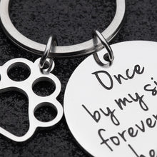 Load image into Gallery viewer, Loss of Pet Memorial Keychain Dog Cat Remembrance Jewelry Pet Sympathy Gift Dog Remembrance for Women Men Once by My Side Forever in My Heart Key Ring