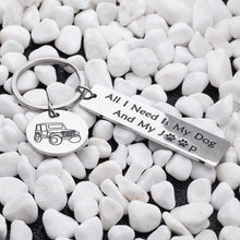 Load image into Gallery viewer, Funny gift keychain for dog Car lover women men gifts for Car Owner Accessories Enthusiasts All I need is my and my dog Wave Paw Print Key Ring