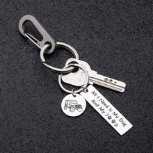 Load image into Gallery viewer, Funny gift keychain for dog Car lover women men gifts for Car Owner Accessories Enthusiasts All I need is my and my dog Wave Paw Print Key Ring