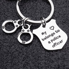 Load image into Gallery viewer, Police Officer Gifts Keychain Cop Gift for Husband from Wife Boyfriend Police Gift from Girlfriend Women Men Protect and Serve to The Highest Degree Key Ring Dog Tag