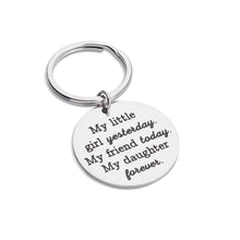 Load image into Gallery viewer, Daughter Keychain Gift from Father Mother for Bride Adult Daughter Little Girl Birthday Wedding Valentine Day Graduation Christmas Dad Mom Gifts for Women Teen Teenage Key Ring Jewelry