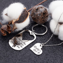 Load image into Gallery viewer, Best Gift for Dad Keychain Pendant - Daddy I Will Always Be Your Little Girl Stainless Steel Key Ring Charm Pendant, Best Father‘s Day Gift from Daughter (Gift Package)