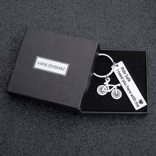 Load image into Gallery viewer, Christmas Gifts for Cycling Enthusiast Ride Safe Keychain i Need You here with me Couples Keychain Gift for Boyfriend Husband Father Birthday Gifts Dad Key Ring Men Women