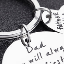Load image into Gallery viewer, Christmas Gift for Dad Father in Law Step Dad Fathers of Bride Keychain from Daughter Girls Son Teen Men Dad You Will Be The First Man i Loved Wedding Stocking Stuffers Key Ring