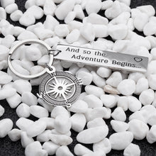 Load image into Gallery viewer, Inspirational Gift Keychain The Adventure Begins Moving Gift for Women Man