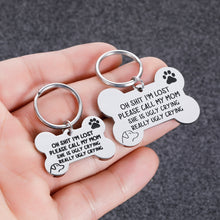 Load image into Gallery viewer, VANLOVEMAC Funny Dog Tag, Bone Engraved Tag, Personalized Puppy Pet ID, Pet Tags for Dogs Cats Kitten, Collar Tag, for Pets New Puppy Stainless Steel