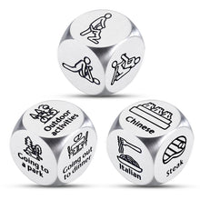 Load image into Gallery viewer, Funny Gifts for Wife Date Night Dice for Couple Valentines Gifts for Him Her Boyfriend 6 Year Anniversary Iron Gifts for Husband Food Decision Dice Wedding Gifts Stocking Stuffers for Women Men
