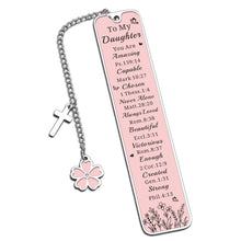Load image into Gallery viewer, Christian Gifts for Women Baptism Gifts for Girls Daughter Bookmark Stocking Stuffers Bible Bookmark Inspirational Birthday Gifts for Daughter Adult Confirmation First Communion Gifts for Girls
