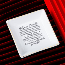 Load image into Gallery viewer, VANLOVEMAC Mother of The Bride Gifts Ceramic Ring Dish Jewelry Tray, Wedding Gifts for Mom from Bride Daughter Thank You Gifts for Mom on Wedding Day
