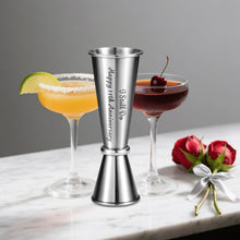 Load image into Gallery viewer, 11 Year Anniversary Steel Gifts for Him Her 11 Year Wedding Anniversary Steel Gifts for Women Men Couple Steel Jigger 2 OZ 1 OZ for 11th Anniversary Cocktail Jigger Present for Husband Wife Boyfriend

