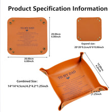 Load image into Gallery viewer, VANLOVEMAC Gifts for Dad Fathers Day Gifts from Daughter Son Kids, Leather Valet Tray Dad Birthday Gifts for Stepdad Husband Fathers Day Gifts from Wife New Dad Gifts for Men
