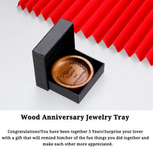 Load image into Gallery viewer, Wooden Ring Dish 5th Anniversary Wood Gifts for Her Him, 5 Year Wooden Gift for Wife Husband, 5 Year Marriage Gifts Anniversary for Couple, Fifth Aniversario Ideas for Women Men Boyfriend Girlfriend
