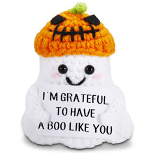 Load image into Gallery viewer, Halloween Boo Basket Stuffers for Women Him Her, Anniversary Birthday Gifts for Boyfriend Girlfriend Husband Wife, Funny Cute Handmade Positive Crochet Ghost, Romantic I Love You Gift for Her Couple
