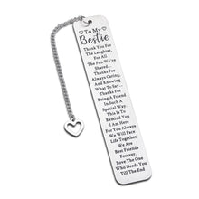 Load image into Gallery viewer, VANLOVEMAC to My Bestie Gifts Bookmark Friend Gifts for Women, Friendship Gifts for Book Lover, Sentimental Gifts for Friends Coworkers Girls Sister Birthday Christmas Graduation Gifts
