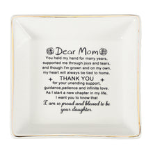 Load image into Gallery viewer, VANLOVEMAC Mother of The Bride Gifts Ceramic Ring Dish Jewelry Tray, Wedding Gifts for Mom from Bride Daughter Thank You Gifts for Mom on Wedding Day
