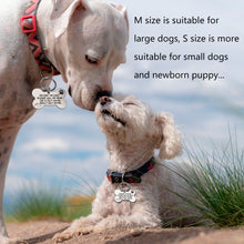 Load image into Gallery viewer, VANLOVEMAC Funny Dog Tag, Bone Engraved Tag, Personalized Puppy Pet ID, Pet Tags for Dogs Cats Kitten, Collar Tag, for Pets New Puppy Stainless Steel
