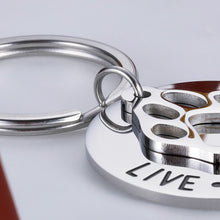Load image into Gallery viewer, VANLOVEMAC Gift for Dog cat Pet Rescue Jewelry Live Love Rescue Keychain Paw Print Jewelry for Dog or Cat Owners
