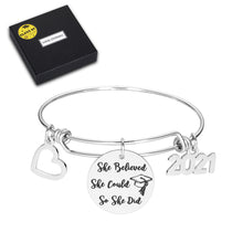 Load image into Gallery viewer, Inspirational Graduation Nurse Gifts for Class of 2021 Bracelet for College Senior High School Students Thank You gift for Nurse Week Grads Friend Men Women Bangle for Women Back To School Present

