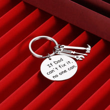 Load image into Gallery viewer, Dad Gift for Father In Law Stepfather Funny Birthday Keychain Retirement Gifts for Papa If Dad Can’t Fix It No One Can Step Dad Christmas Wedding Fathers Day Keyring
