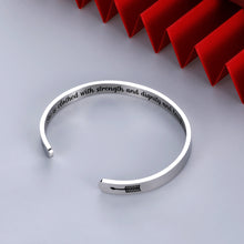 Load image into Gallery viewer, Believer Bangle Gifts Bracelet for Women Girl Inspirational Cuff for Bible Verse Feminist Mother Mom Sister She is Clothed with Strength Christmas Stocking Stuffers Birthday

