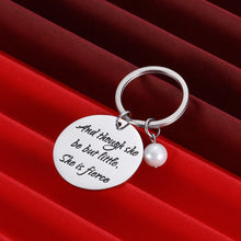 Load image into Gallery viewer, Inspirational Gift Keychain for Daughter Midsummer Night’s Dream Merchandise Her Women Girl Sister Nursery Christmas Shakespeare and though she be but little she is fierce Birthday Graduation
