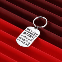Load image into Gallery viewer, Chr.stian Gifts for Women Girl Inspirational Keychain for Bible Verse Feminist Mother Mom Sister Motivational Gift She Is Clothed With Strength And Dignity Christmas Stocking Stuffer Birthday
