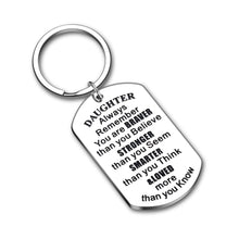 Load image into Gallery viewer, Christmas Gif Inspirational Keychain Stocking Stuffers for Granddaughter from Grandma Grandpa Grandparents from Mimi Mamaw Nana Always Remember You Are Braver Valentine's Day
