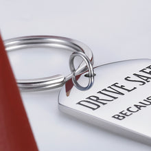 Load image into Gallery viewer, Funny Birthday Gift for Son Daughter from Mom Keychain Sweet 16 for Son Daughter New Driver Gifts Mother to Stepson Stepdaughter Drive Safe Because Your Mom Loves You Anniversary Valentines Day
