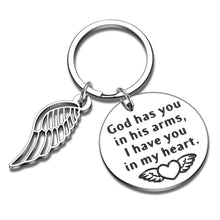 Load image into Gallery viewer, in Memory of Jewelry Gift Loss of One Memorial Keychain Sympathy Gift Remembrance for Women Men God Has You in His Arm,i Have You in My Heart Dog Cat Remembrance Jewelry
