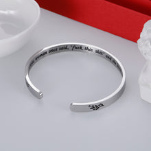 Load image into Gallery viewer, VANLOVEMAC Funny Mom Bracelet for Mothers Day Best Friend Women Her Sister Birthday Cuff for Nurse Graduation A Wise Woman Once Said and She Live Divorce Gifts Friendship Christmas Gift
