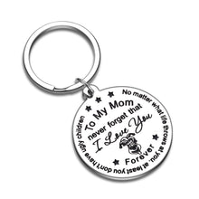 Load image into Gallery viewer, Mom Gift from Son Daughter Mothers Day Funny Inspirational Keychain for Women Her from Stepdaughter Stepson Children from Teenage No Matter What Life Throws At You Keyring
