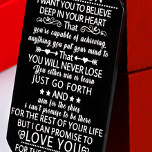 Load image into Gallery viewer, Chain to My Son Inspirational Tag Necklace with Keychain Son Gifts from Dad Mom Christmas Birthday I Love You Stocking Stuffers Graduation Father's Day Gifts for Adult Men Stepson Teen Boys Him
