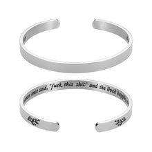 Load image into Gallery viewer, VANLOVEMAC Funny Mom Bracelet for Mothers Day Best Friend Women Her Sister Birthday Cuff for Nurse Graduation A Wise Woman Once Said and She Live Divorce Gifts Friendship Christmas Gift

