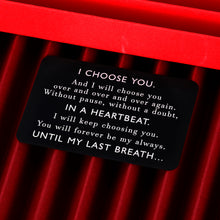 Load image into Gallery viewer, Engraved Wallet Card Insert Gift to Boyfriend Husband Men Him for Christmas Anniversary Birthday Valentines Day Wedding from Wife Girlfriend Card for Groom Engagement Fathers Day Stocking Stuffers
