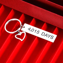 Load image into Gallery viewer, 11 th Steel Anniversary Gift for Her Him 4015 Days Funny Couple Keychain for Women Men from Husband Wife Boyfriend Girlfriend Wedding Gifts I Love You Keyring
