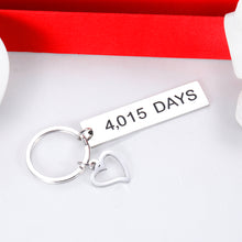 Load image into Gallery viewer, 11 th Steel Anniversary Gift for Her Him 4015 Days Funny Couple Keychain for Women Men from Husband Wife Boyfriend Girlfriend Wedding Gifts I Love You Keyring
