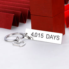 Load image into Gallery viewer, 11 th Steel Anniversary Gift for Her Him 4015 Days Funny Couple Keychain for Women Men from Husband Wife Boyfriend Girlfriend Wedding Gifts I Love You Keyring
