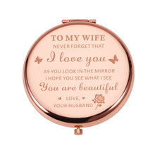 Load image into Gallery viewer, To My Wife Gifts from Husband Valentine's Day Gifts for Women Compact Mirror Christmas Stocking Stuffers for Wife Anniversary Birthday Gift Makeup Pocket Mirror for Wedding Mother Day Engagement
