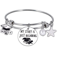 Load image into Gallery viewer, Inspirational Graduation Nurse Gifts for Class of 2021 Bracelet for College Senior High School Students Thank You gift for Nurse Week Grads Friend Men Women Bangle for Women Back To School Present
