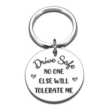 Load image into Gallery viewer, Boyfriend Gifts from Girlfriends Valentines Day Gifts for Men Him Husband Wife Fiance Couple Groom Hubby Birthday Wedding Anniversary Christmas Presents Cute Drive Safe from Wife Women Silver
