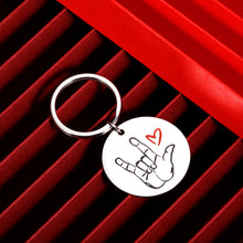 Load image into Gallery viewer, I Love You ASL Gifts Sign Language Keychain for Boyfriend Husband Men Women Girlfriend Son Him ASL Interpreter Teacher Deaf for Christmas Valentines Birthday New Year Gift
