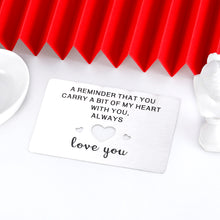 Load image into Gallery viewer, Funny Anniversary Gif for Husband Boyfriend Engraved Wallet Insert Card from Girlfriend Wife Christmas Birthday Valentines Day Wedding Stocking Stuffers for Son Daughter Friend BFF Sister Brother
