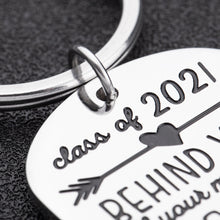 Load image into Gallery viewer, Graduation Gifts Keychain for Class 2021 Her Him Daughter Son Women Best Friend College Boys Girls Behind You All Your Memories Inspirational Gift Key Ring

