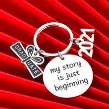 Load image into Gallery viewer, Class of 2021 Keychain Graduation Gifts for Students Nurse Her Inspirational Key Ring Him Grads Daughter Son from Dad Mom Women Men College Boys Girls My Story is Just Beginning Birthday
