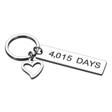 Load image into Gallery viewer, 11 th Steel Anniversary Gift for Her Him 4015 Days Funny Couple Keychain for Women Men from Husband Wife Boyfriend Girlfriend Wedding Gifts I Love You Keyring
