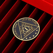 Load image into Gallery viewer, Sobriety Recovery Gifts Christian Sobriety Coin Chip 1 Year for Woman Men Him Friends Inspirational Birthday Christmas Gift for AA Recovery Encouragement Stocking Stuffer Serenity Prayer Gift
