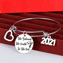 Load image into Gallery viewer, Inspirational Graduation Nurse Gifts for Class of 2021 Bracelet for College Senior High School Students Thank You gift for Nurse Week Grads Friend Men Women Bangle for Women Back To School Present
