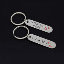 Load image into Gallery viewer, Couple Keychains Set I Love You More Christmas Gifs for Him And Her Anniversary Wedding Gif for Girlfriend Boyfriend Husband Wife Best Friend Gifs Long Distance Relationship Valentine (2pcs)
