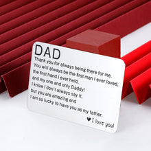 Load image into Gallery viewer, Father’s Day Christmas Gift for Dad Husband from Daughter Son Birthday Valentines day Wedding Anniversary Wallet Insert Card for Step Dad To Be Father Of The Bride Stocking Stuffers Dad I Love You
